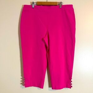 JM Collection Womens Capris XL Petite Pink Barbiecore Y2K Pants